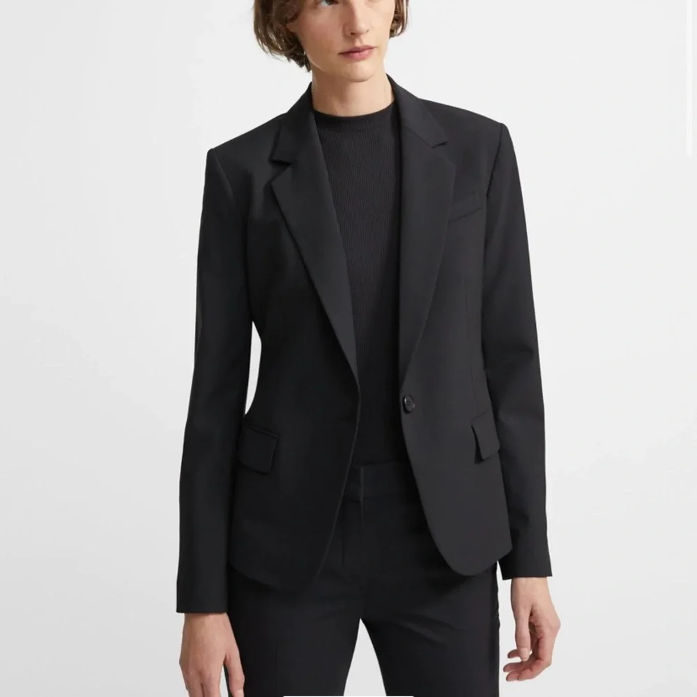 NWOT Theory Gabe N Edition Blazer Wool Suit Jacket in Black Single Button - Picture 4 of 8